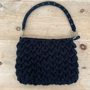 ROXY KNITTED BLACK BAG